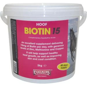 Equimins Biotin 15 – 1kg Tub ***£9.99*** COLLECT IN PERSON FOR THIS SPECIAL ONLINE DEAL !!!
